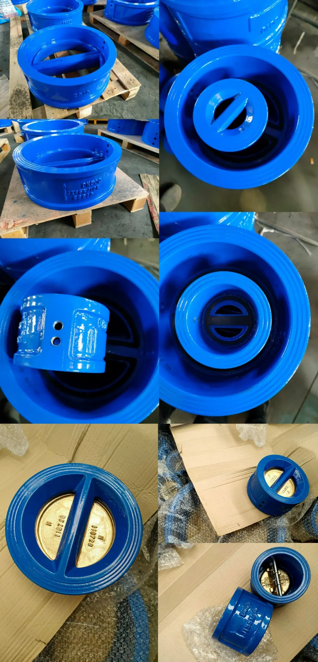 Dual Plate Wafer Check Valves Non Return Full EPDM NBR Rubber Lining Seat