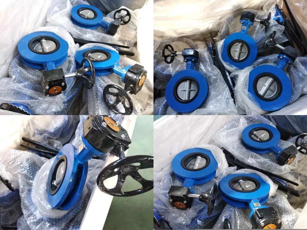 Double Flanged U Section Worm Gear Butterfly Valve Wth Loose Liner Rubber Seat