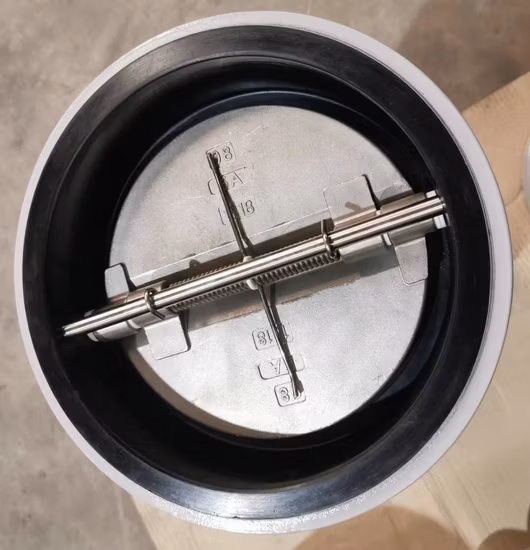 Dual Plate Wafer Check Valves Non Return Full EPDM NBR Rubber Lining Seat